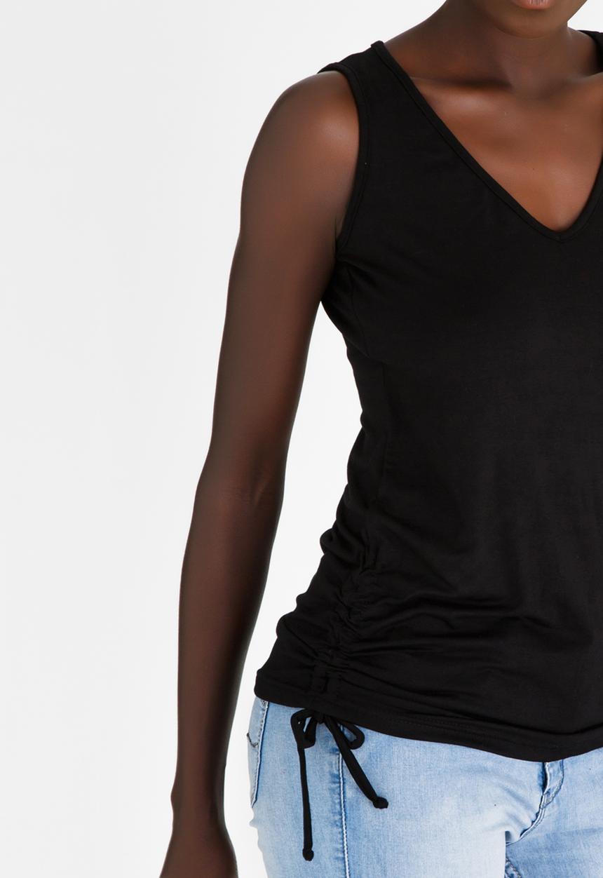 edit - Vest with Draw Chord Black