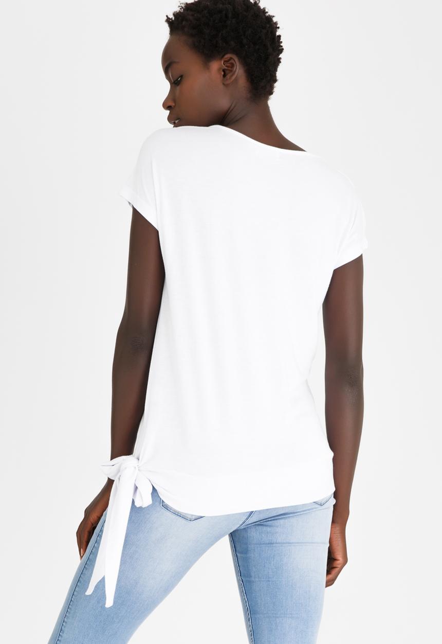 edit - Side-tie Detail Knit Top White