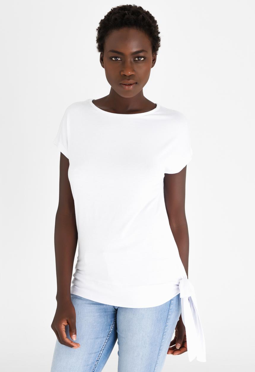 edit - Side-tie Detail Knit Top White