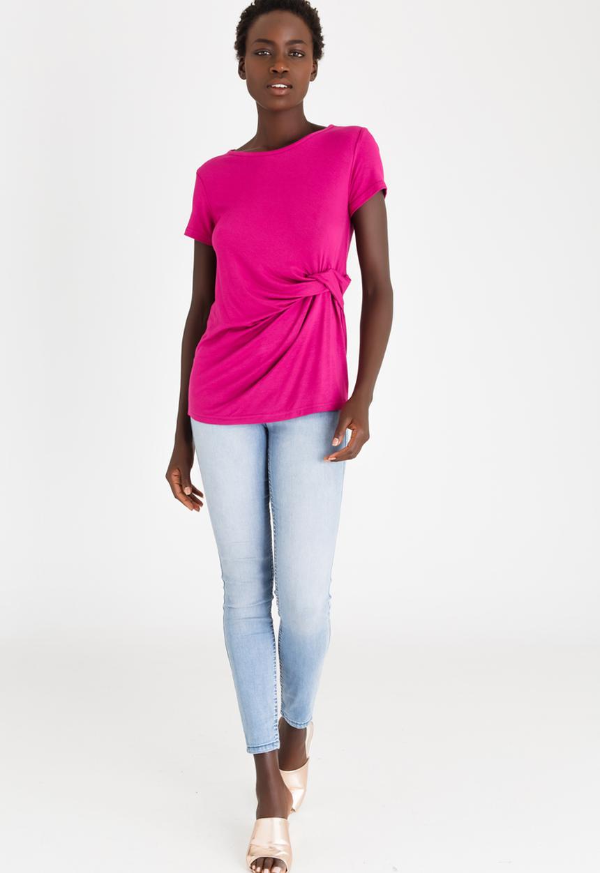 edit - Knot Detail  T-Shirt Magenta