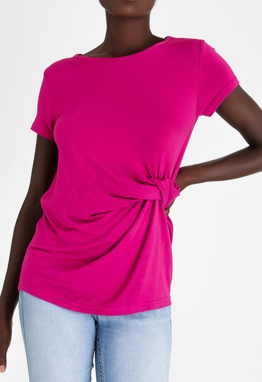 edit - Knot Detail  T-Shirt Magenta