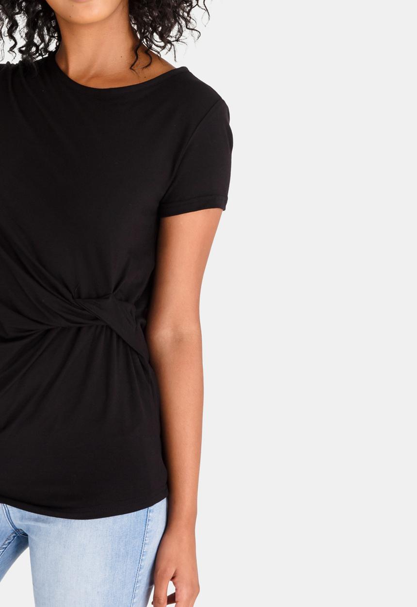 edit - Knot Detail  T-Shirt Black