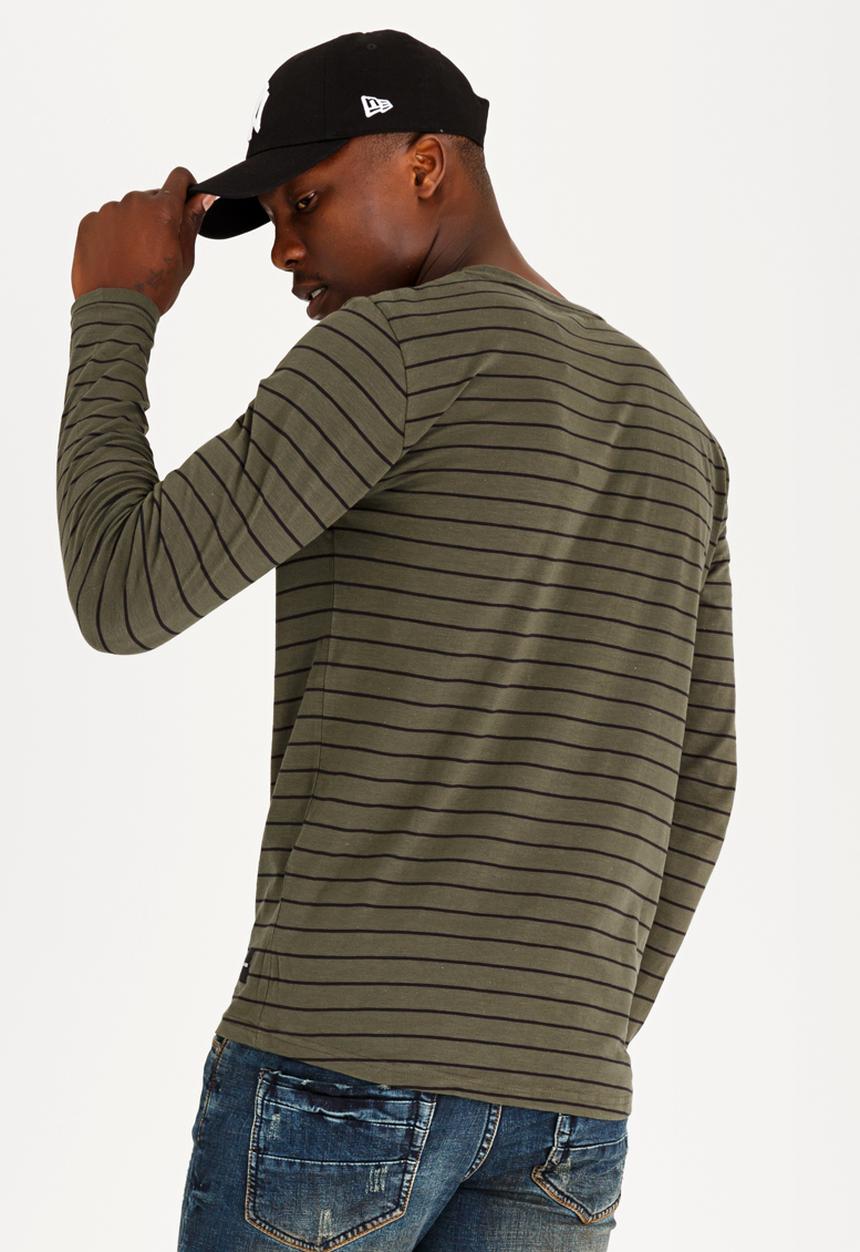 Only & Sons - Panno  Stripe Fitted Tee Green