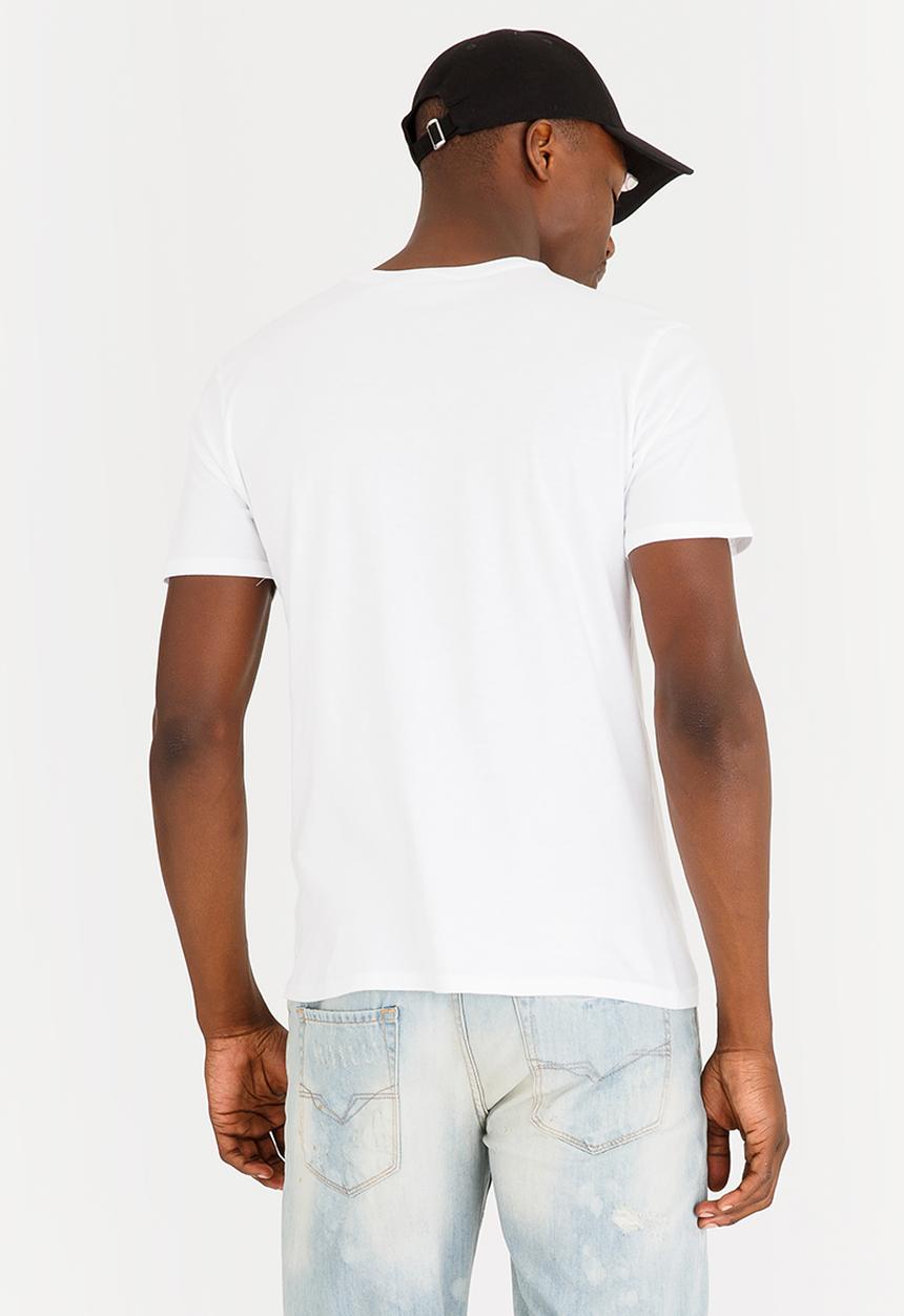 GUESS - Basic Orange Pop Crew Tee White