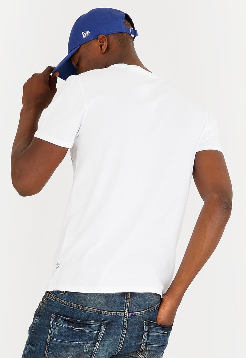 GUESS - Basic Spliced Logo Crew Tee White
