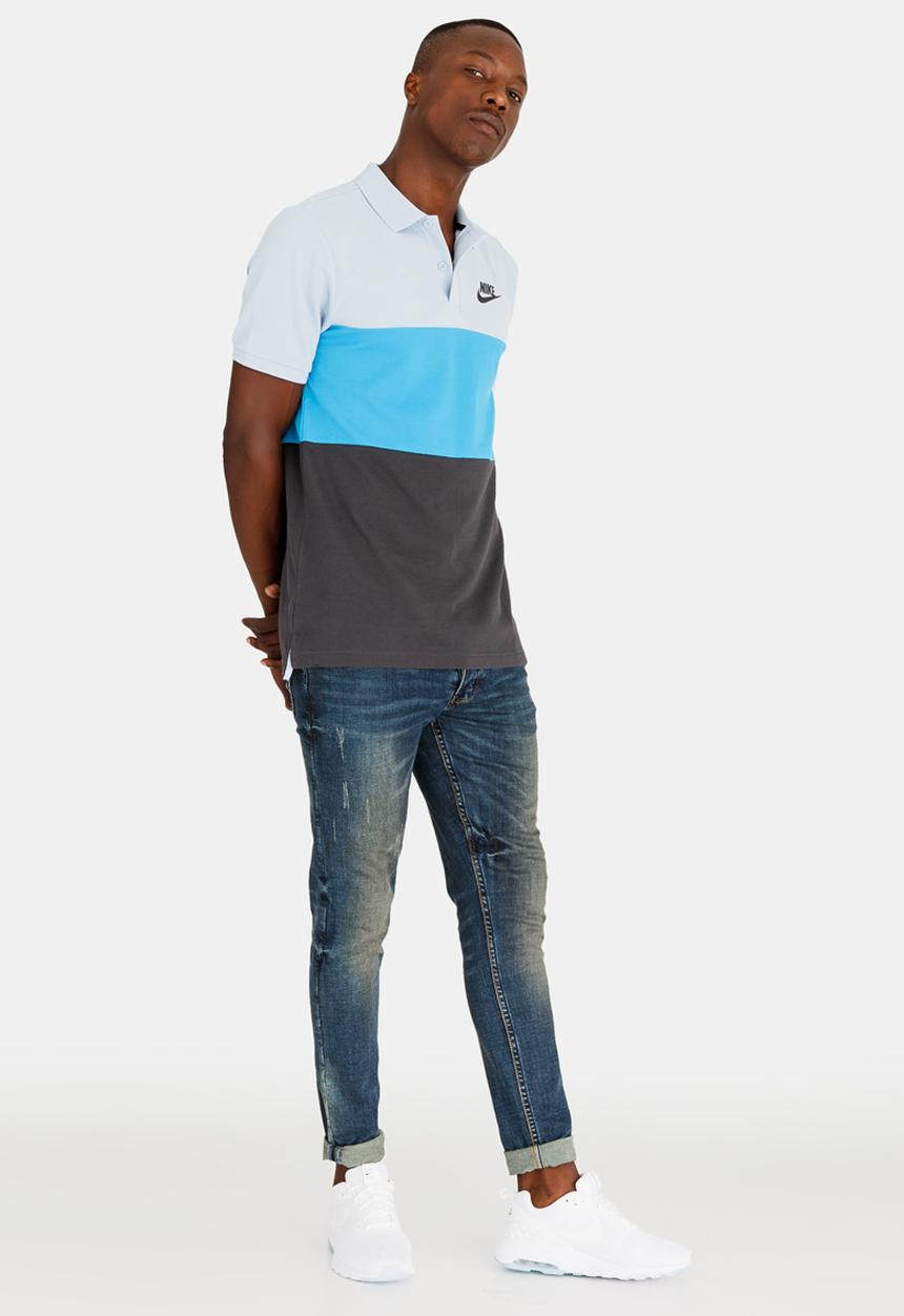 Nike - NSW Polo Pq Matchup Clrblk Mid Blue