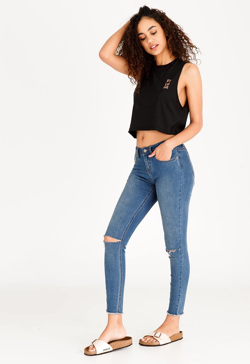 Billabong  - No Regrets Crop Muscle Tee Black