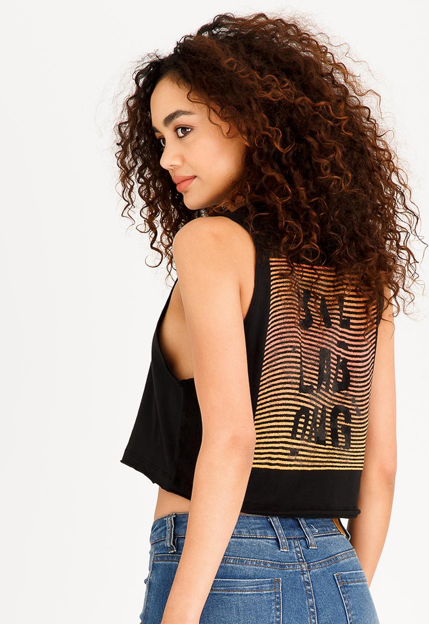 Billabong  - No Regrets Crop Muscle Tee Black