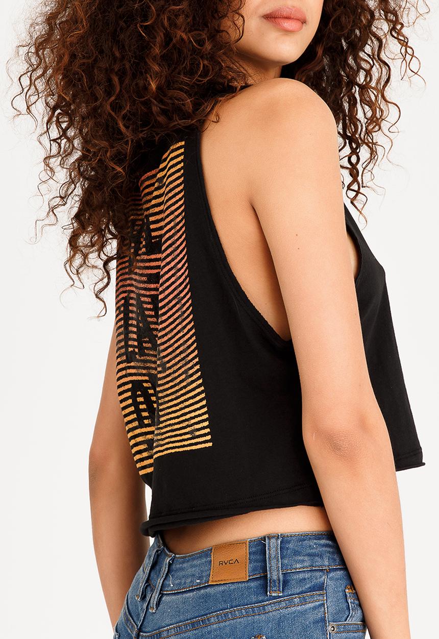 Billabong  - No Regrets Crop Muscle Tee Black