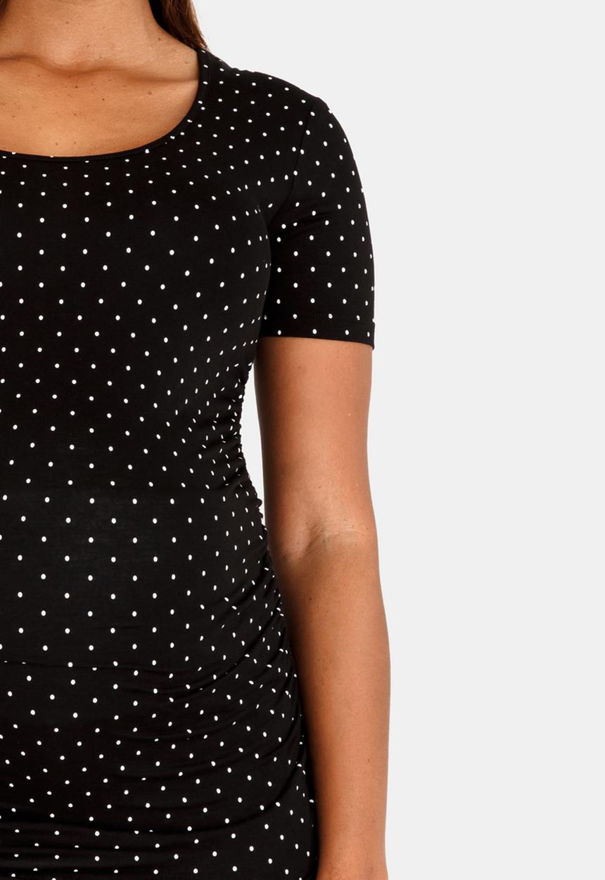 Cherry Melon - Short Sleeve Round Neck Tee Black and White