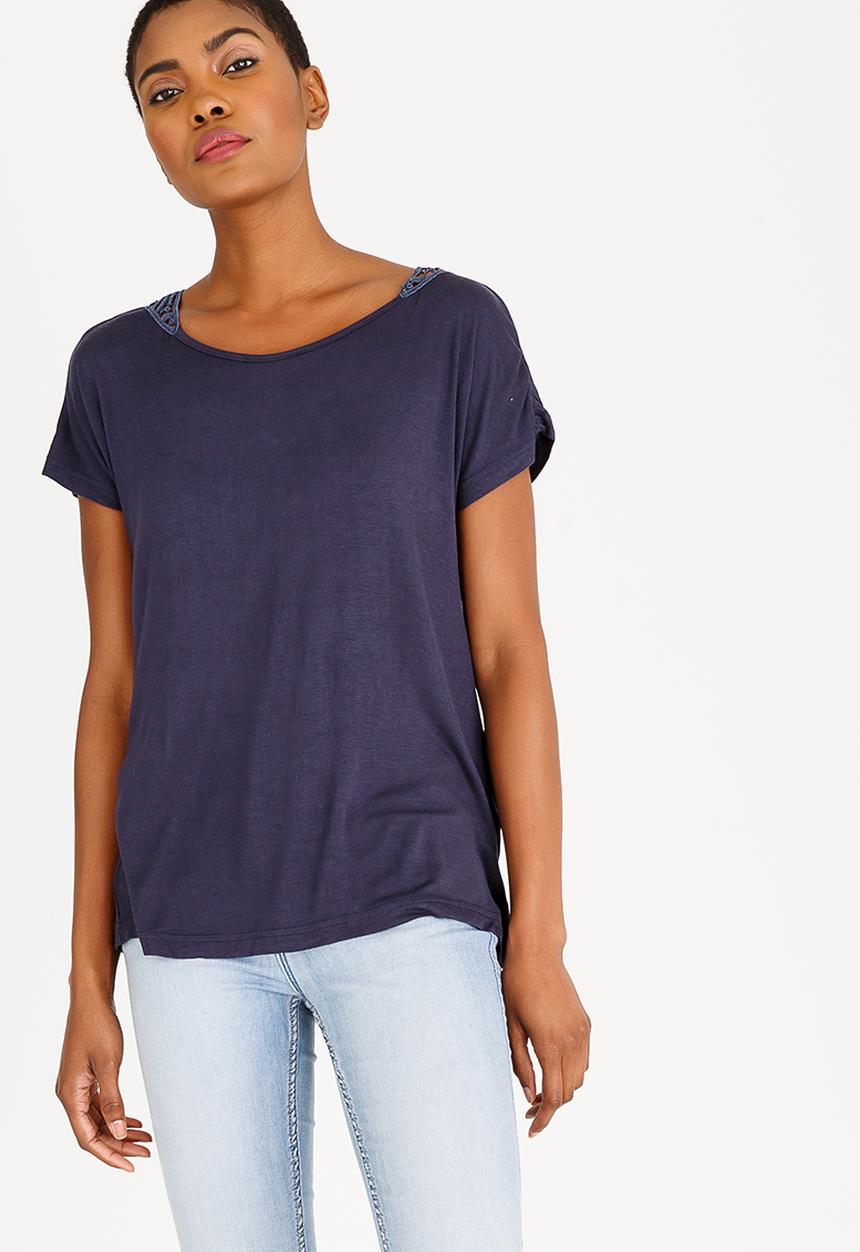 edit - Back Crochet Top Navy