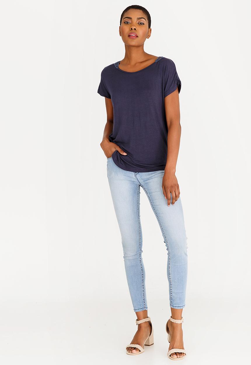 edit - Back Crochet Top Navy