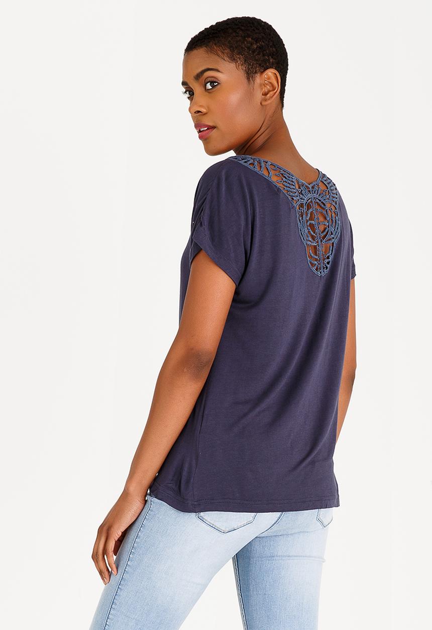 edit - Back Crochet Top Navy