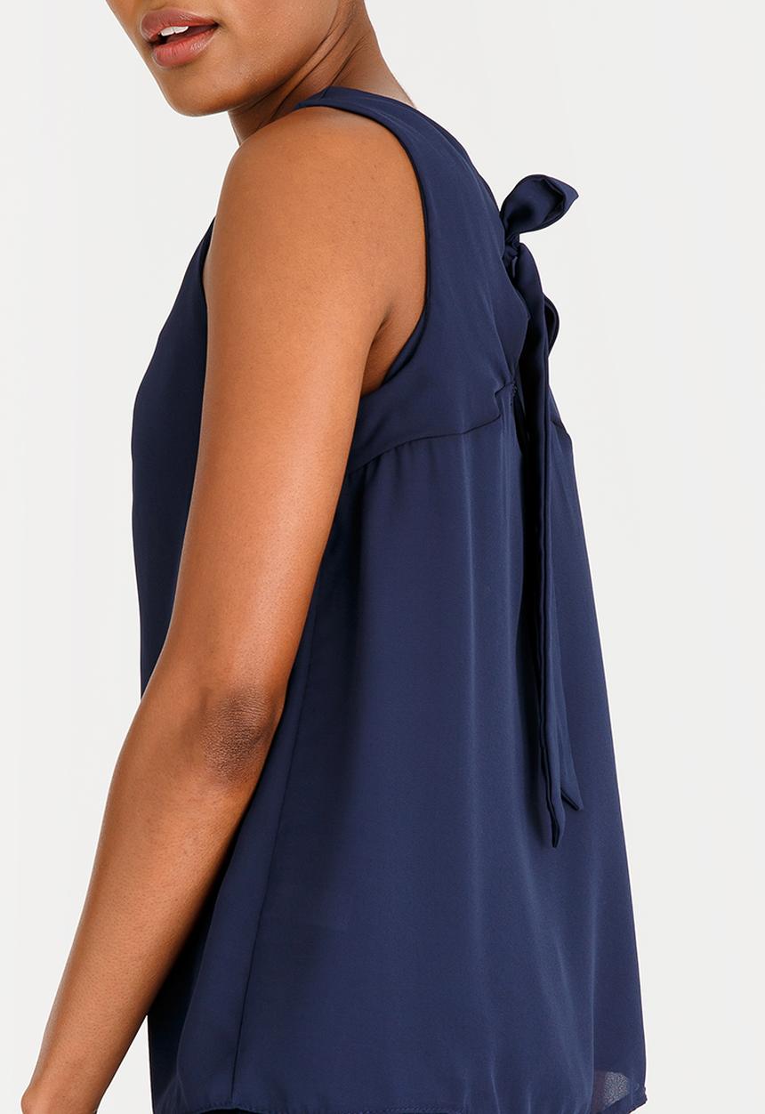 edit - Tie-Up Back Top Navy
