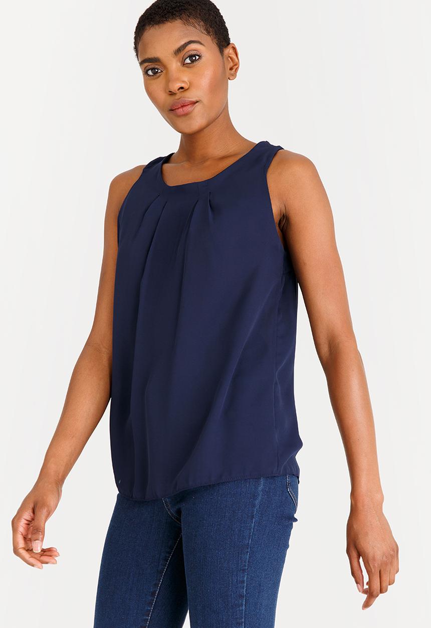 edit - Tie-Up Back Top Navy