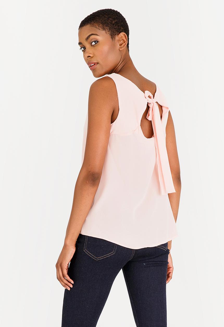 edit - Tie-Up Back Top Pale Pink