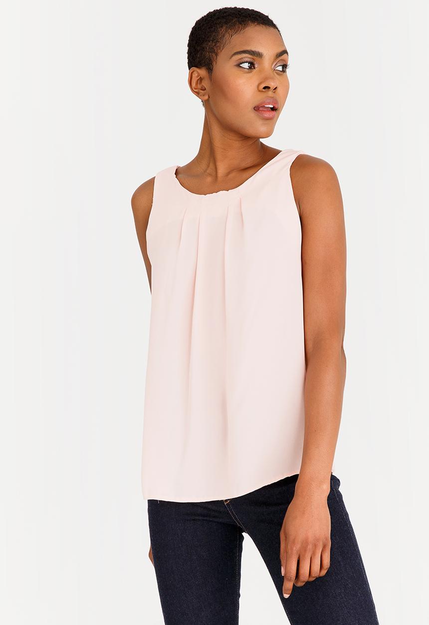 edit - Tie-Up Back Top Pale Pink