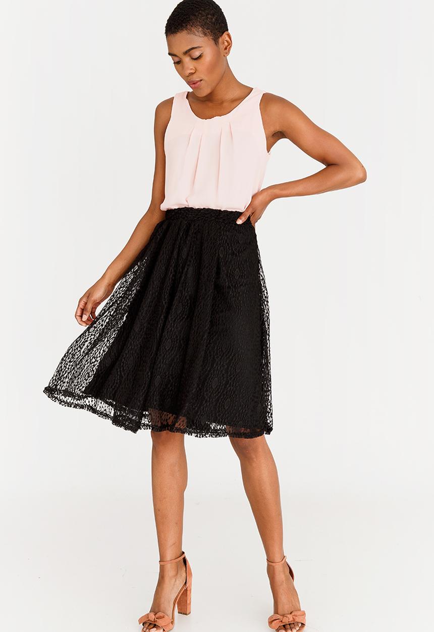 edit - Lace Midi Skirt Black