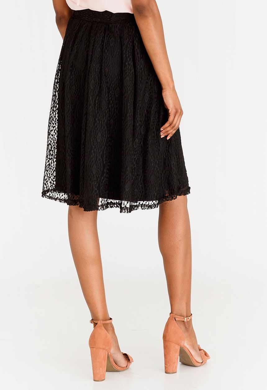 edit - Lace Midi Skirt Black