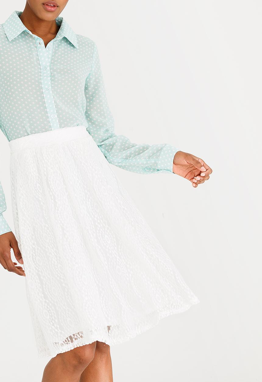 edit - Lace Midi Skirt Off White