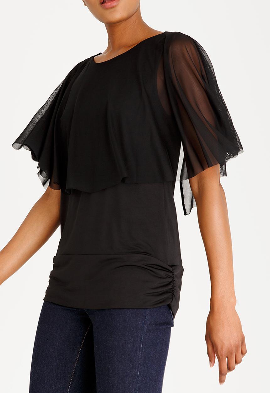 edit - Mesh Overlay Tee Black
