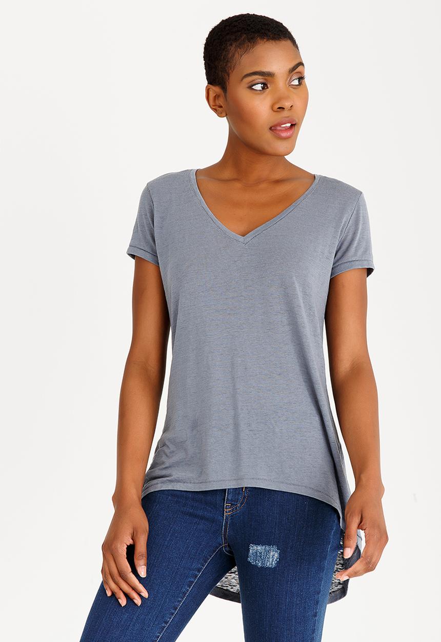 edit - V Neckline Tunic Blue