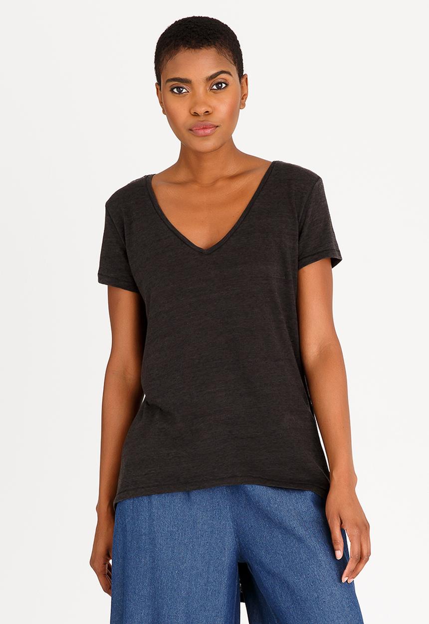 edit - V Neckline Tunic Charcoal