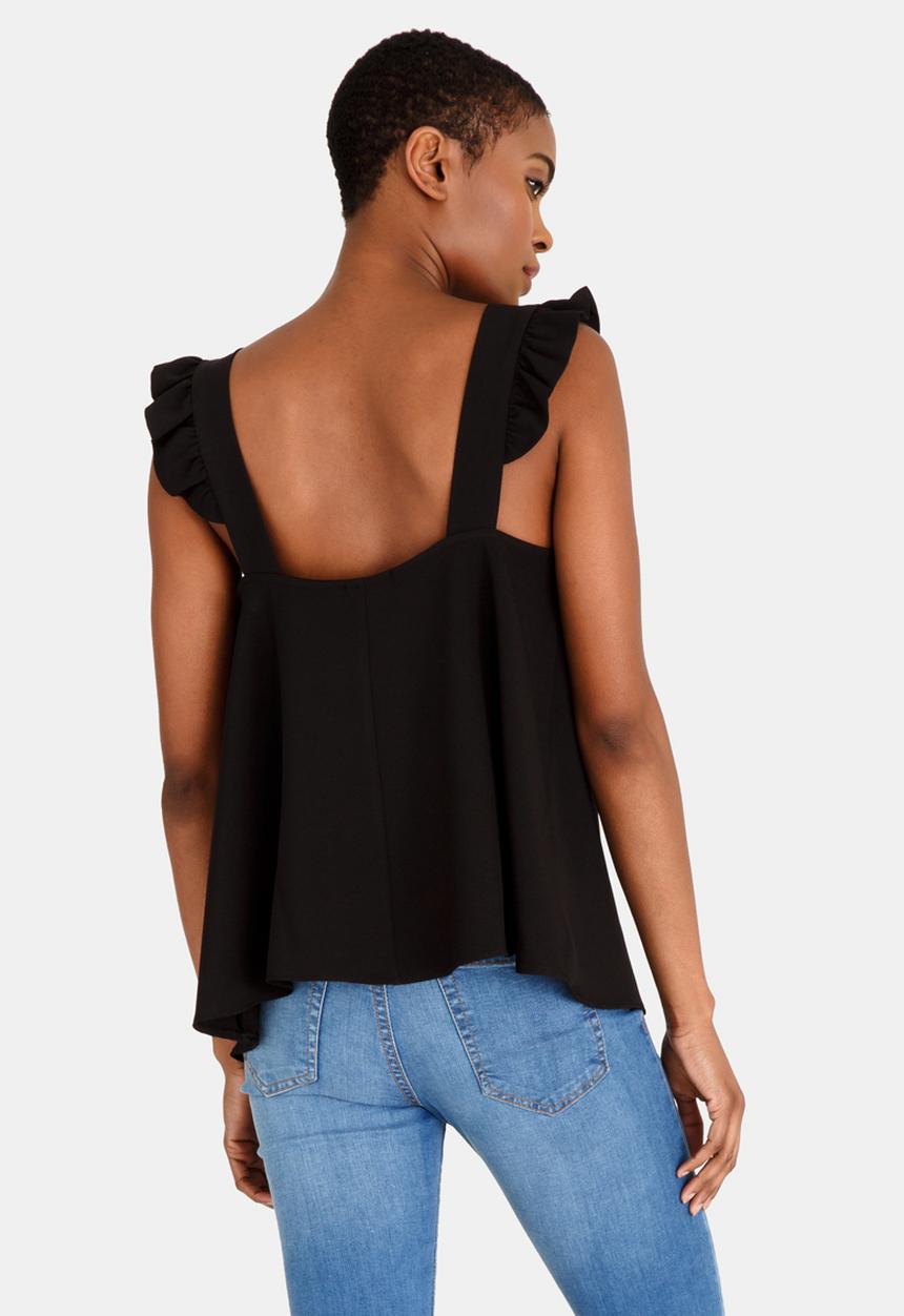 c(inch) - Frill Detail Cami Black