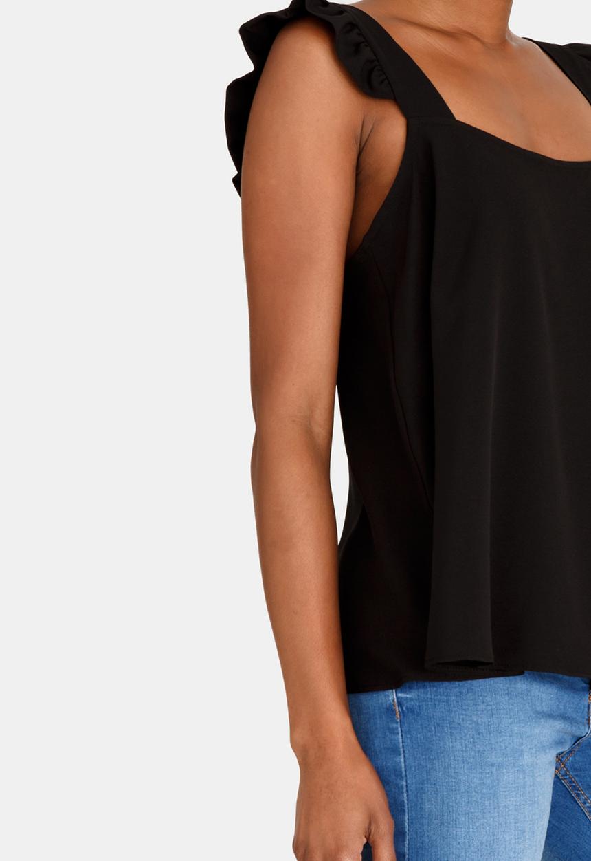 c(inch) - Frill Detail Cami Black