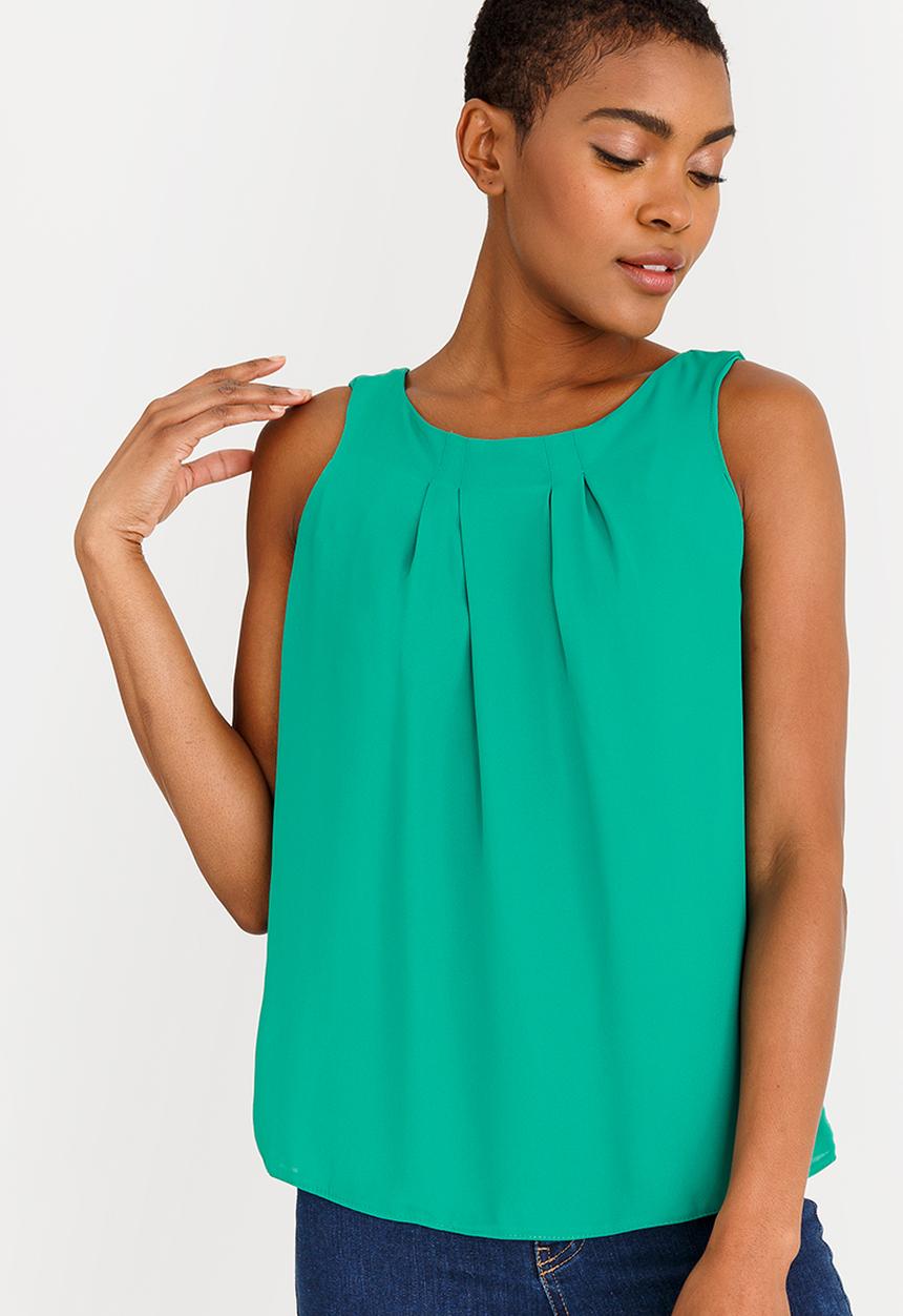 edit - Tie-Up Back Top Dark Green