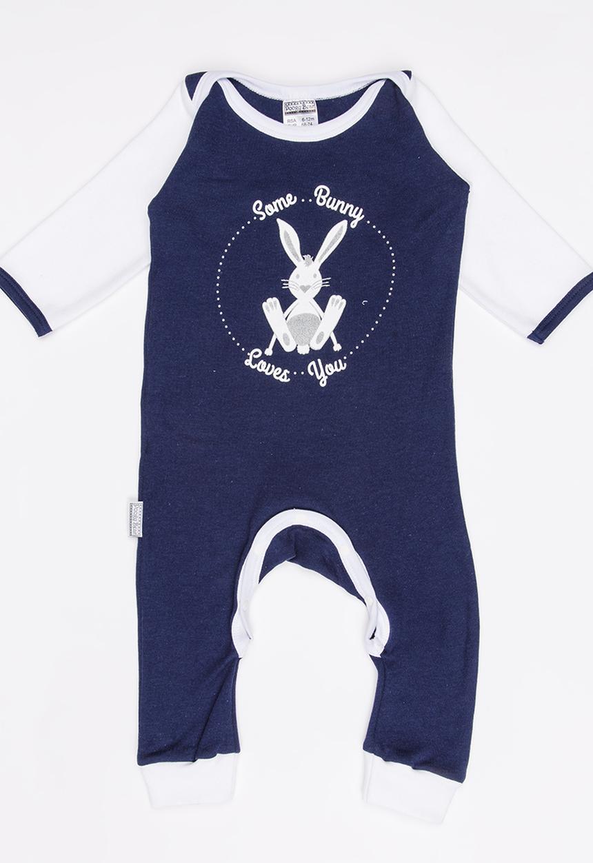 Poogy Bear - Envelope Babygrow Navy