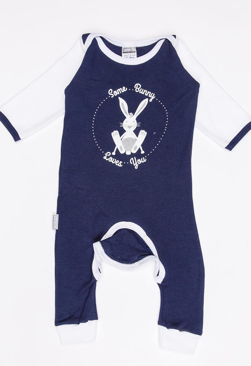 Poogy Bear - Envelope Babygrow Navy