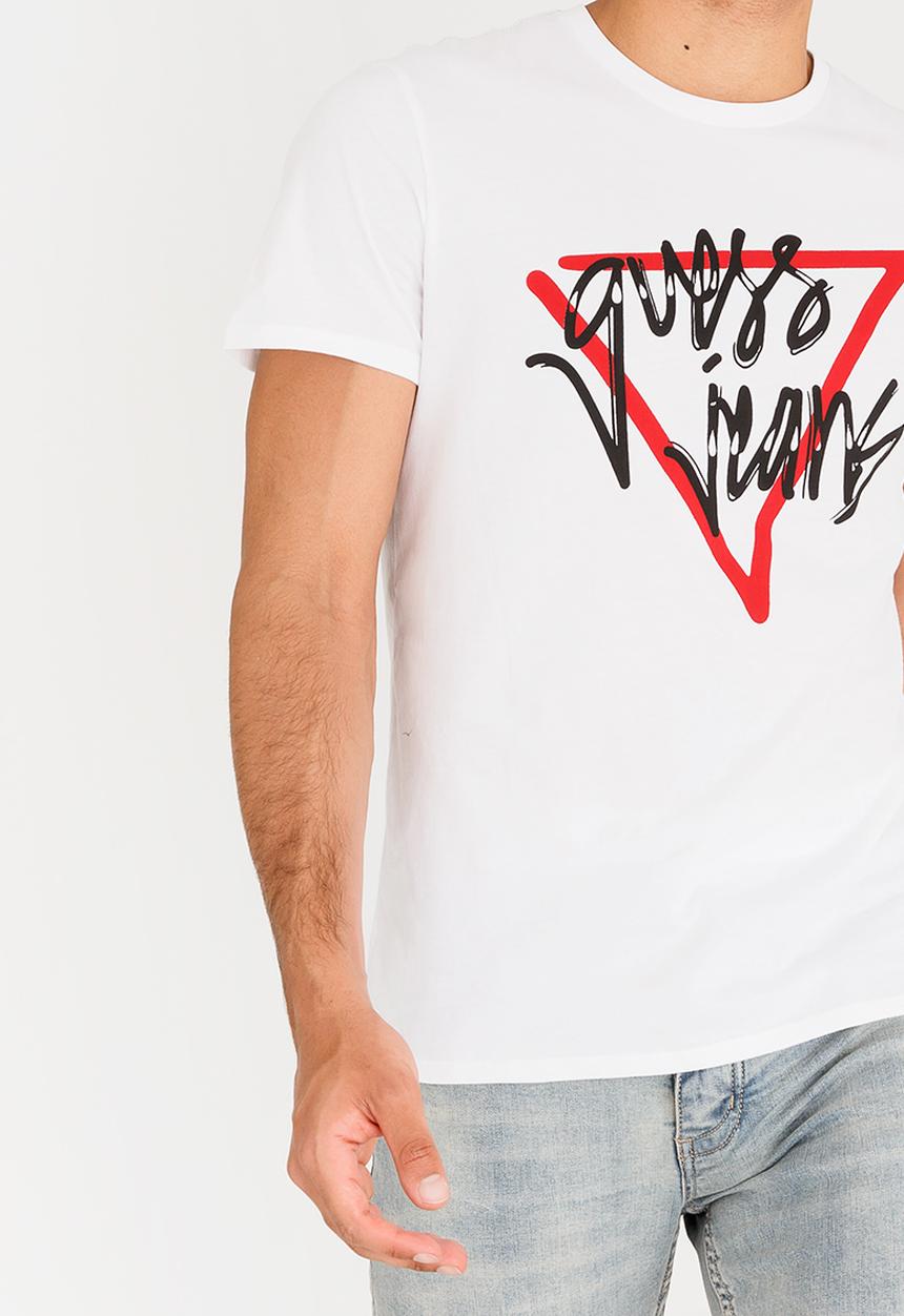 GUESS - Airbrush Logo Crew Tee White