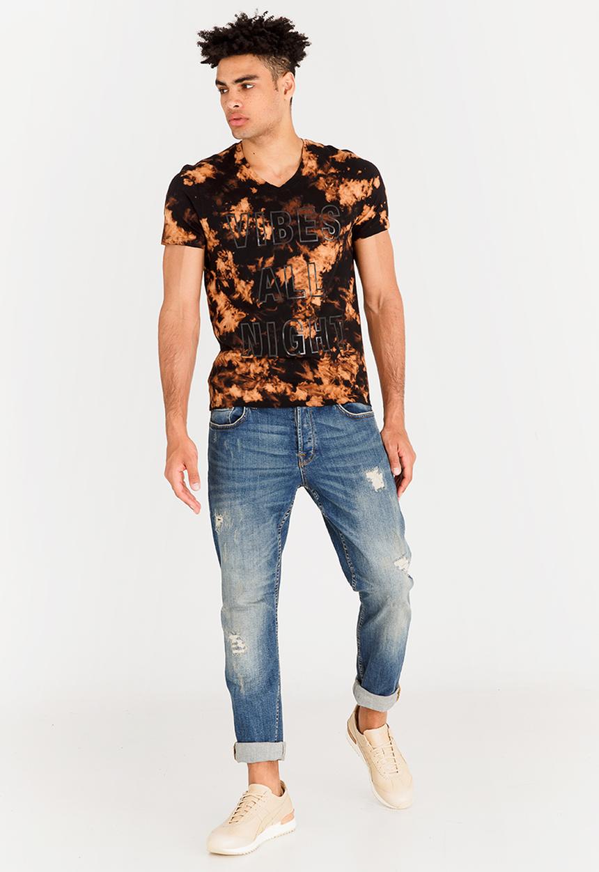 GUESS - Vibes All Night V-Neck Tee Black