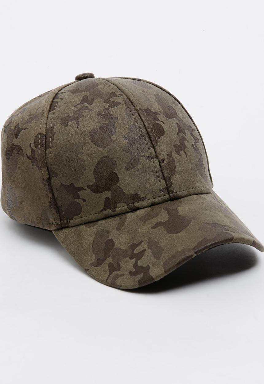 STYLE REPUBLIC - Camo Print 5 Panel Cap Khaki Green