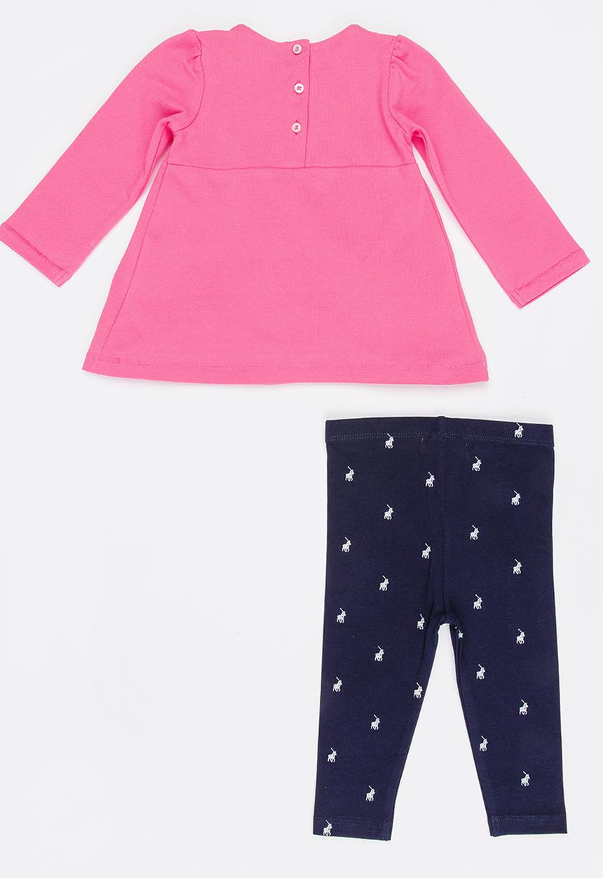 POLO - Mia Pleated LS Golfer and Legging Set Mid Pink