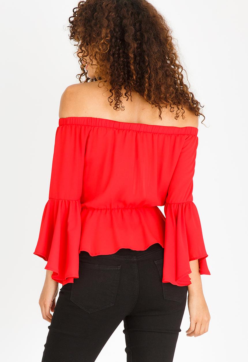 SISSY BOY - Bardot Top Red