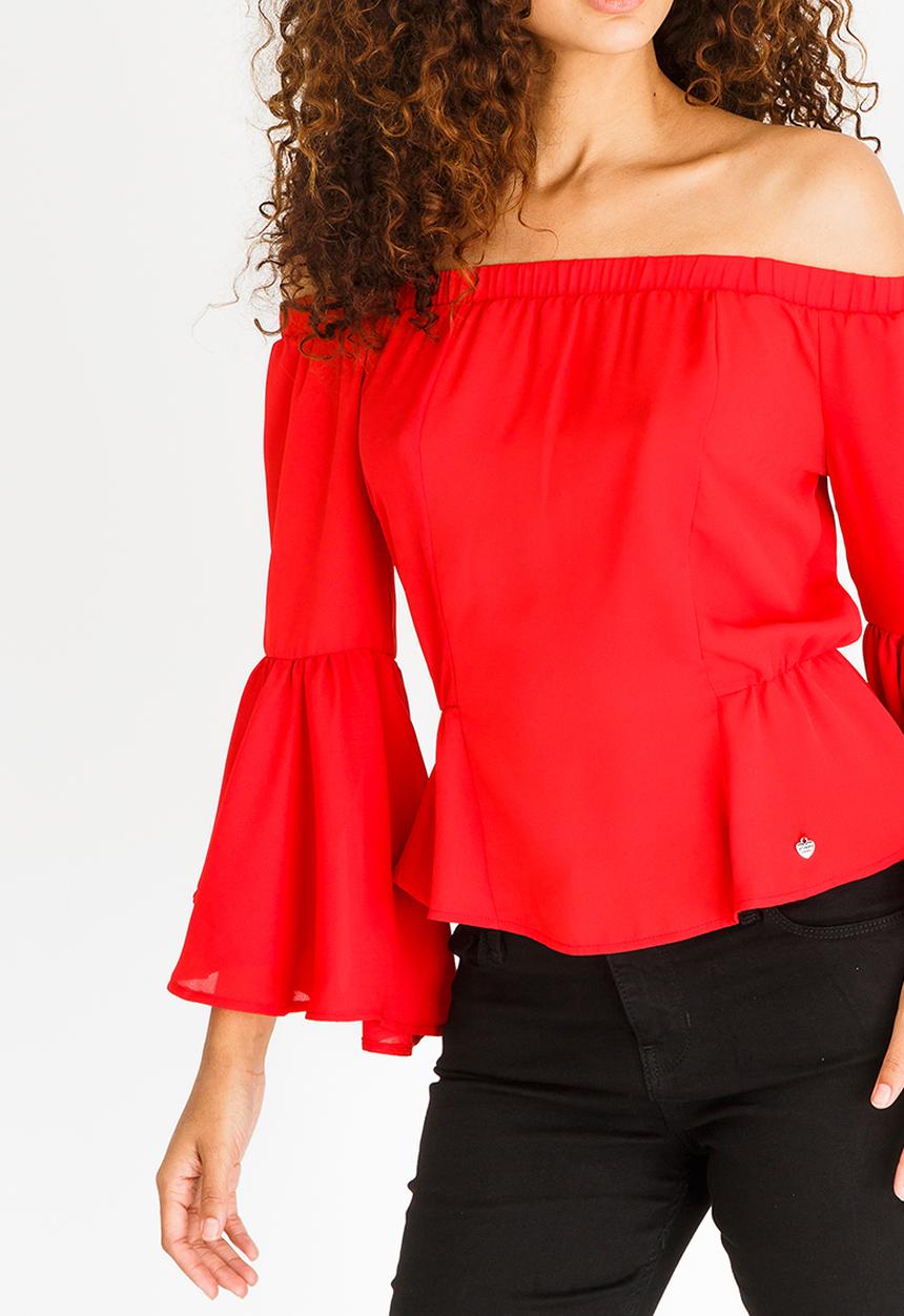SISSY BOY - Bardot Top Red