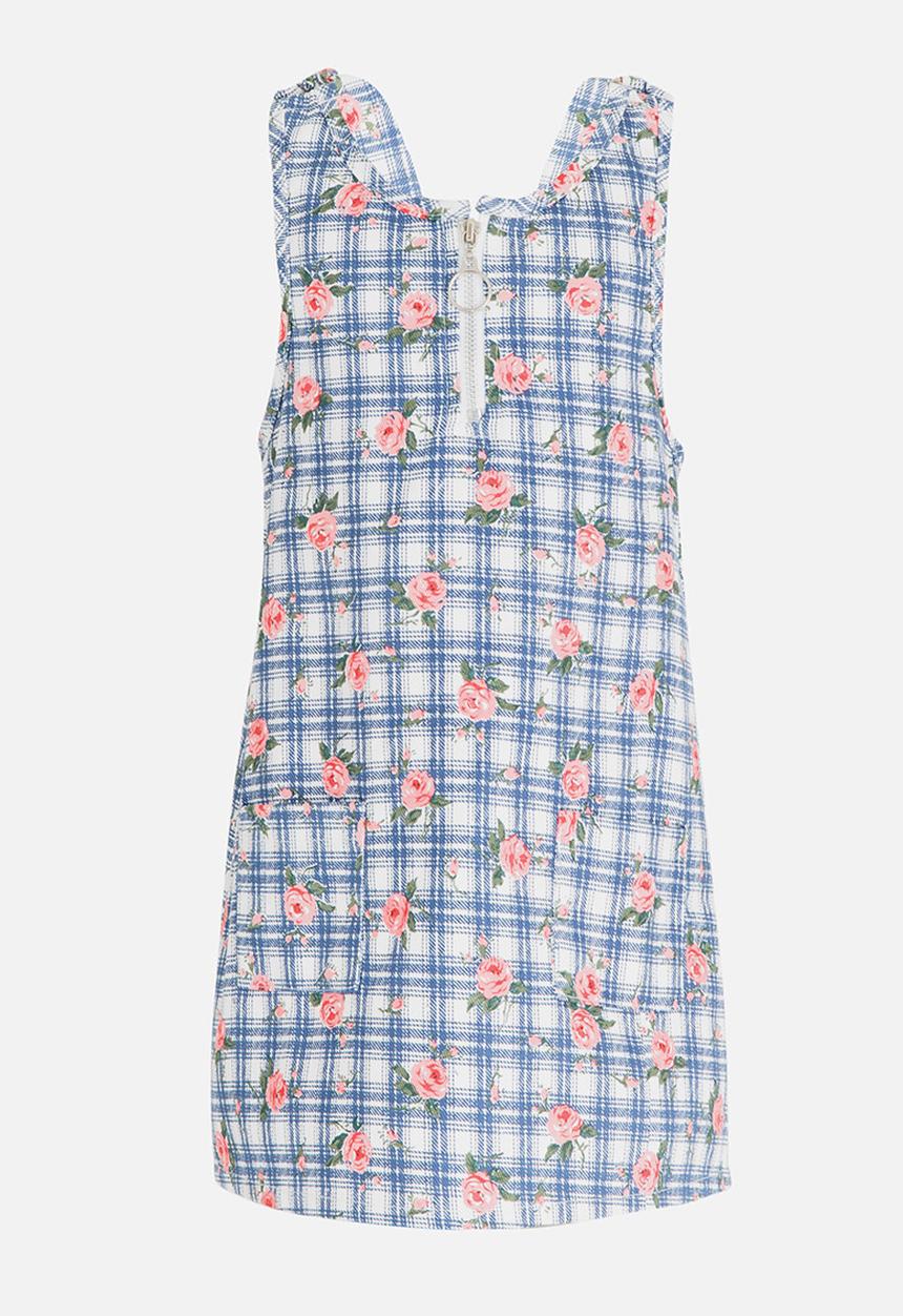 See-Saw - Pinafore Dress with Pockets and Centre Front Zip Multi-colour