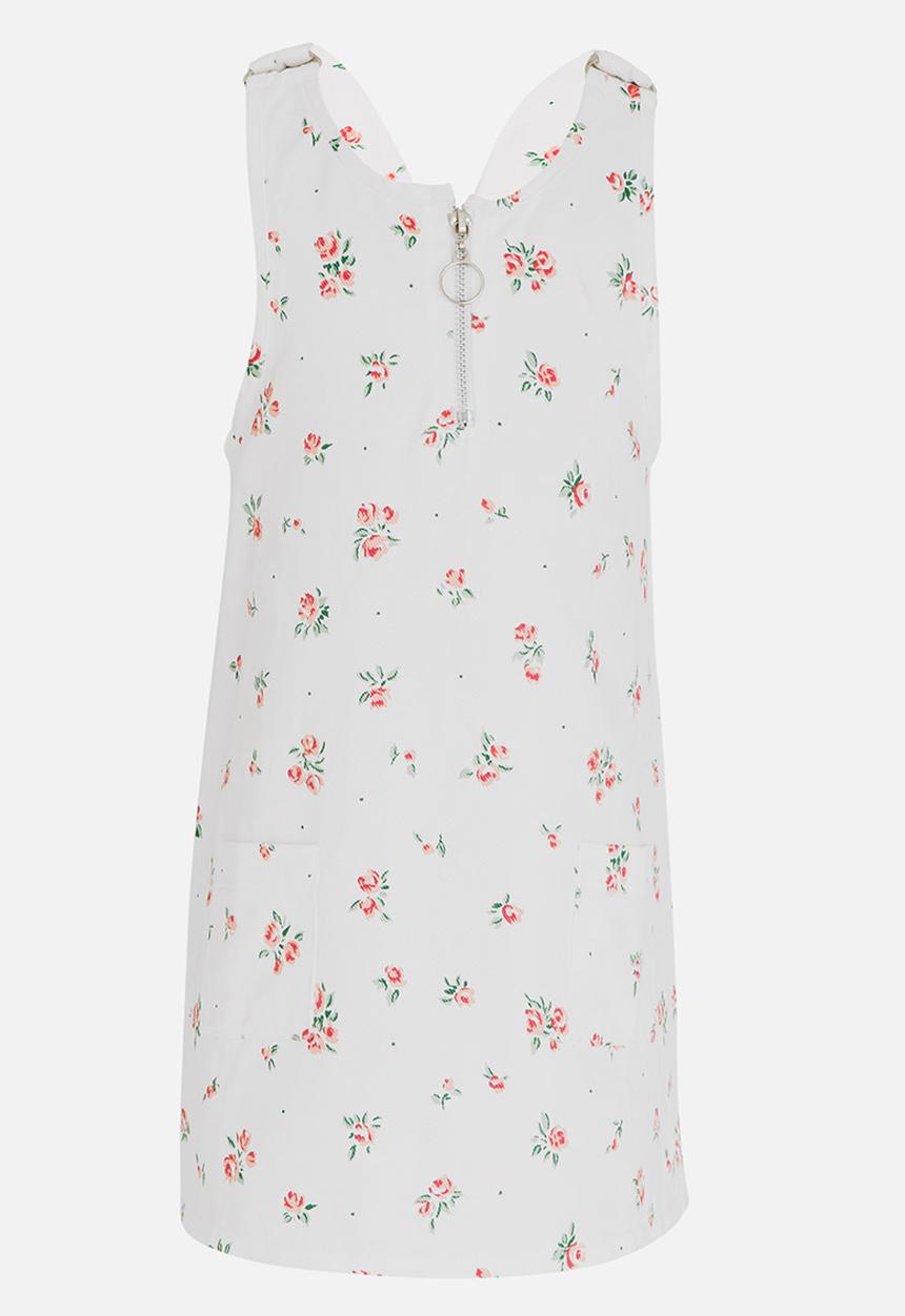 See-Saw - Pinafore Dress with Pockets and Centre Front Zip Multi-colour