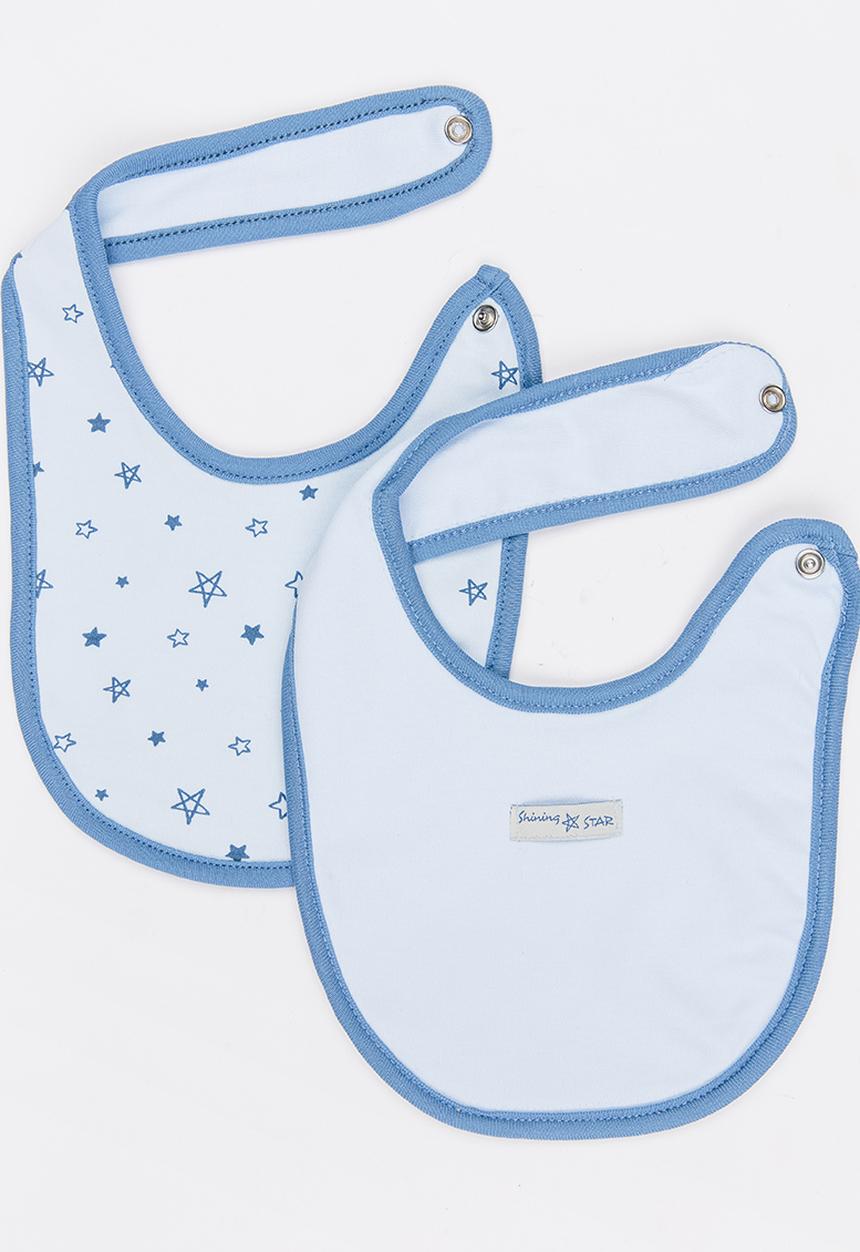 Baby Corner - Boys 2 Pack Star   Bib Blue