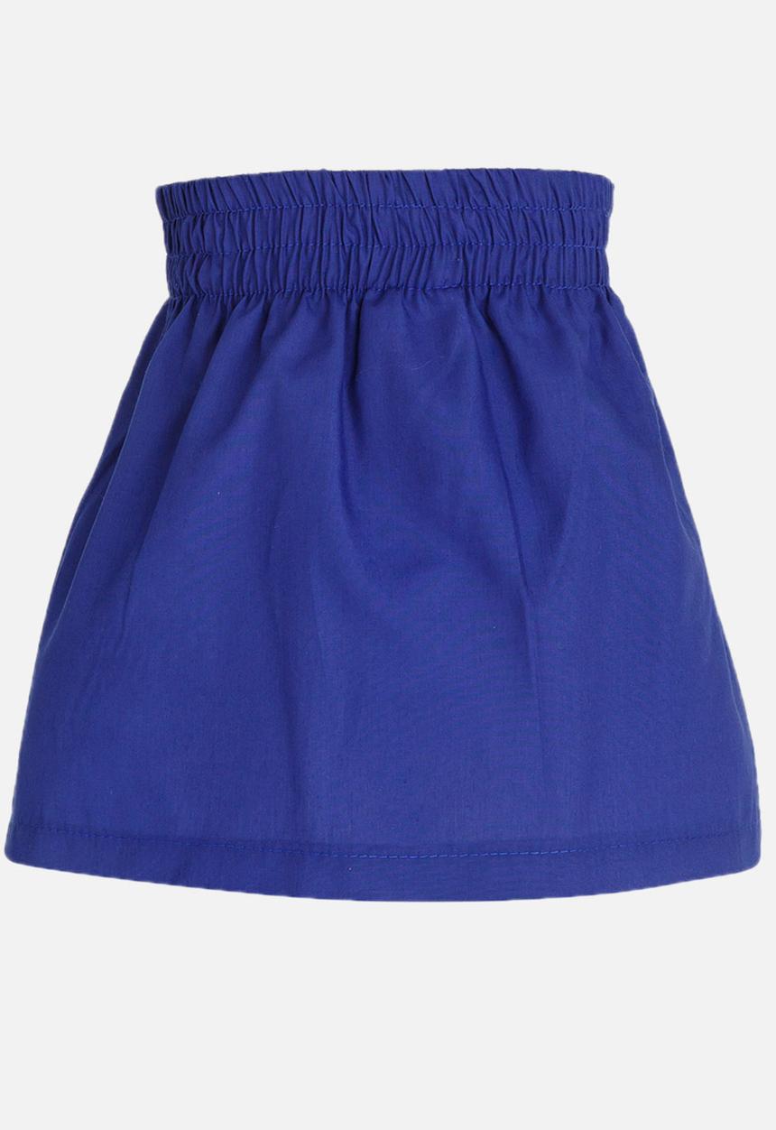 See-Saw - Button Through A-Line Skirt with Applique Navy