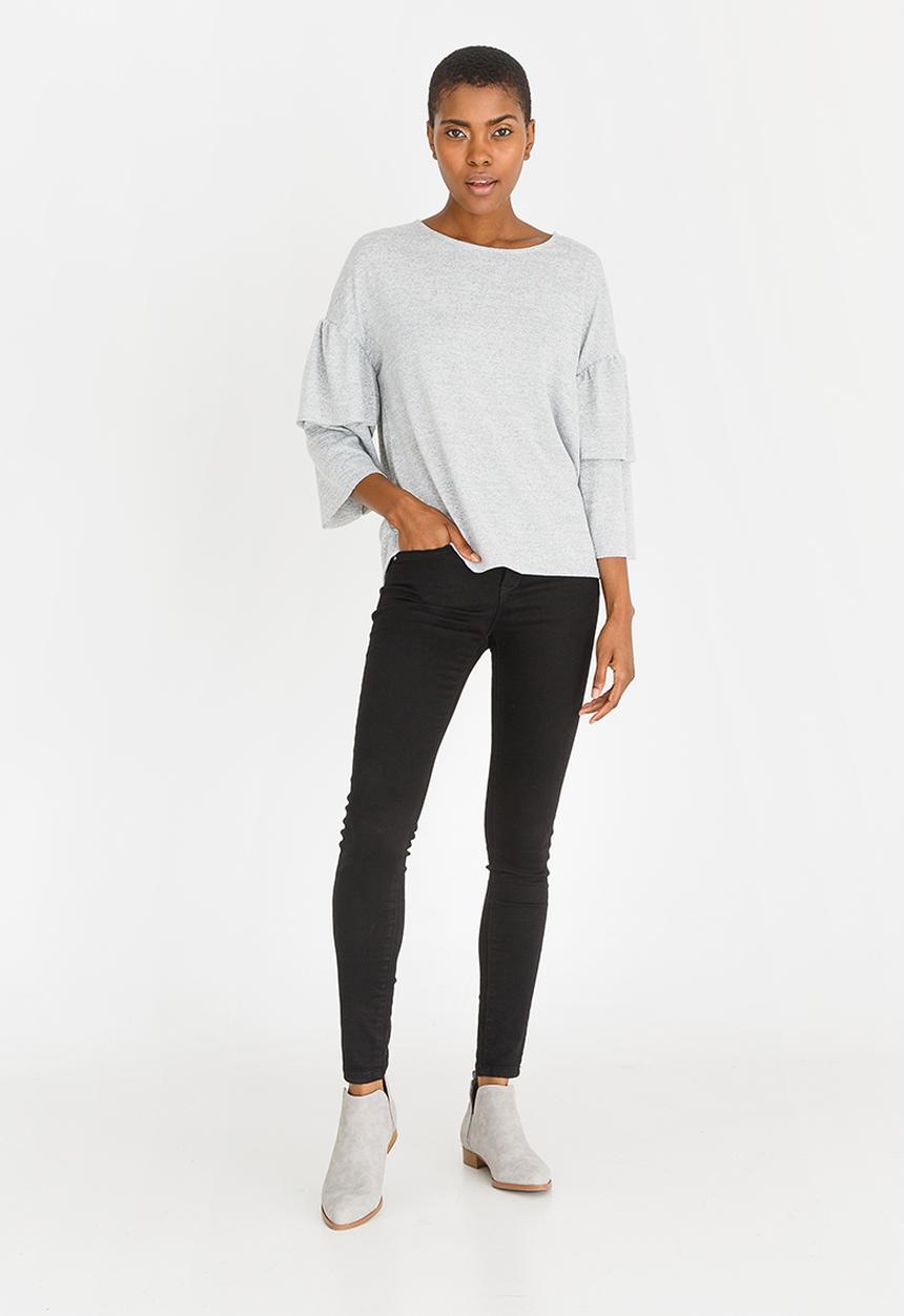 Vero Moda - 3/4 Sleeve Blouse Grey Melange