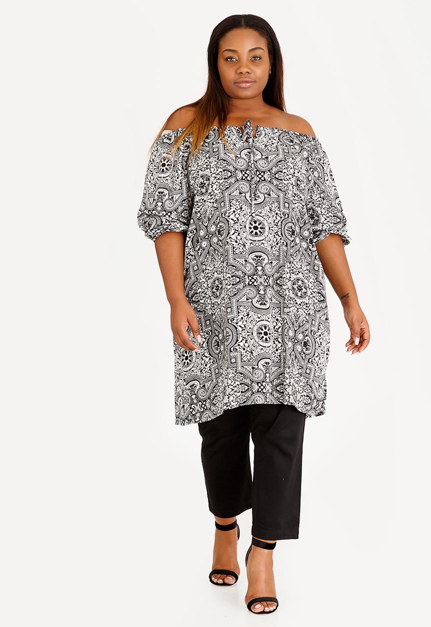 Slick - Printed Tunic Black and White