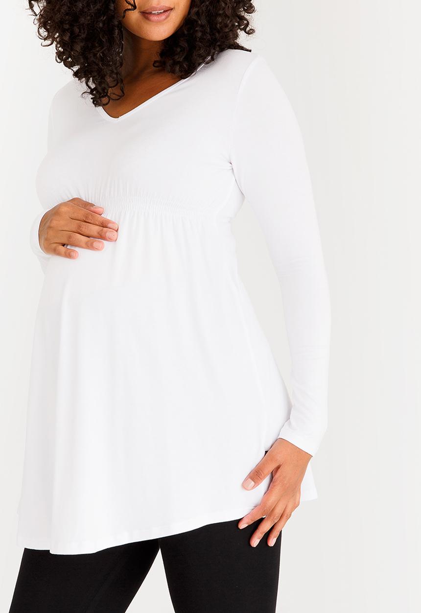 Cherry Melon - Basic Longsleeve Underbust Top White