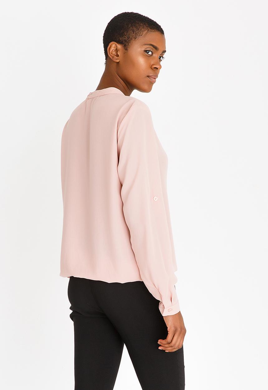 edit - Henley Collar Blouse Pale Pink