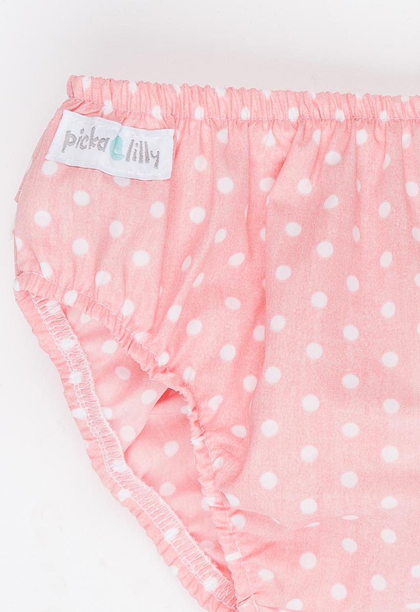 Pickalilly - Lace Frilled Diaper Cover Mid Pink