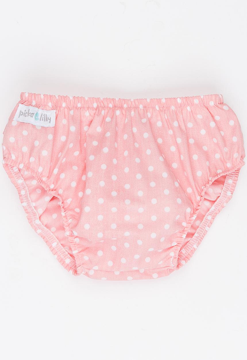 Pickalilly - Lace Frilled Diaper Cover Mid Pink
