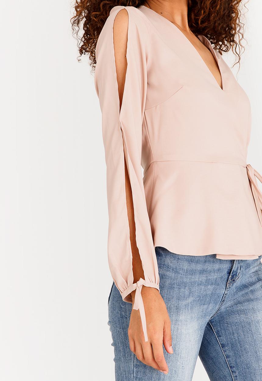 SISSY BOY - Wrap Blouse Nude