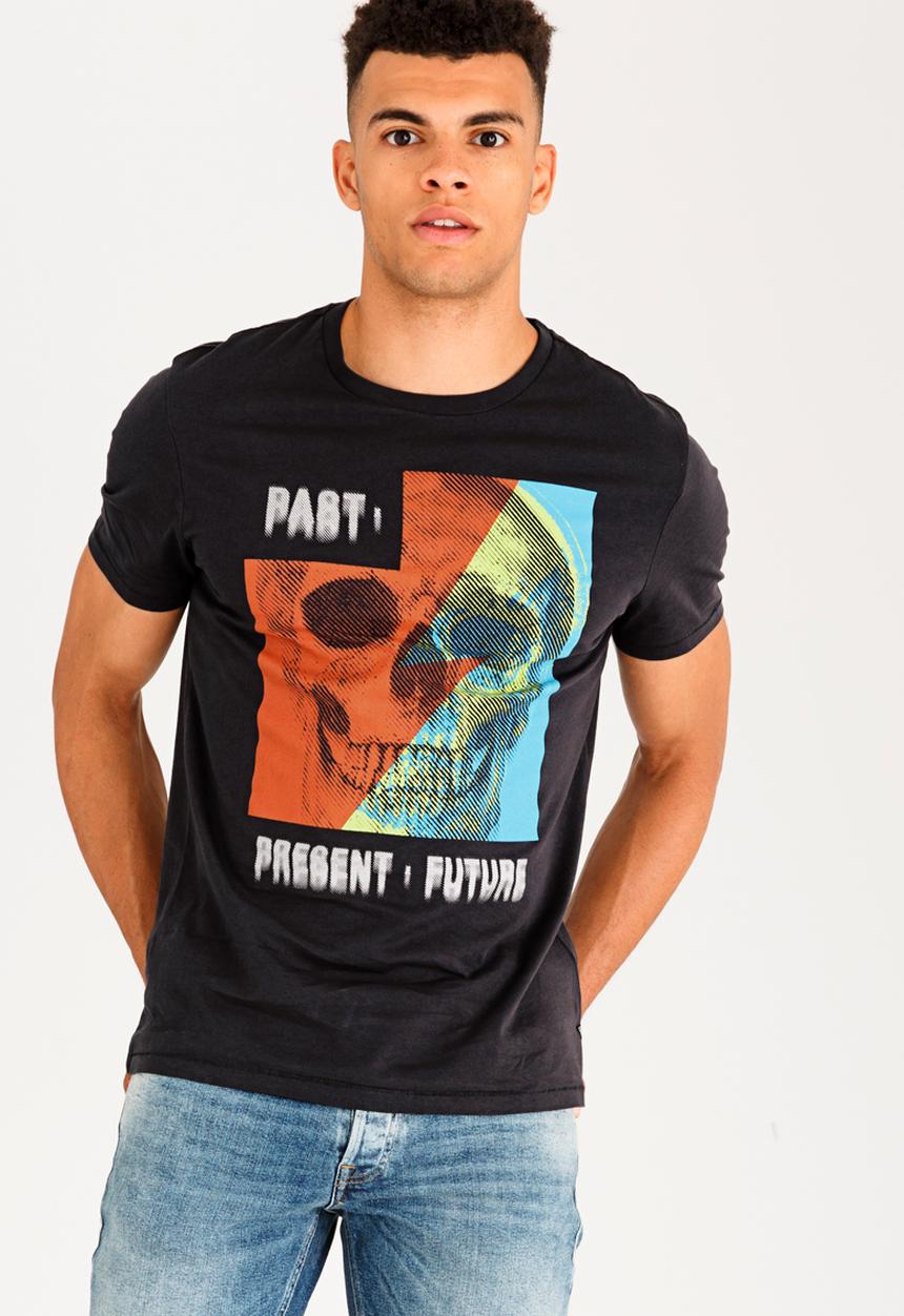 GUESS - Future Skull Crew Tee Charcoal